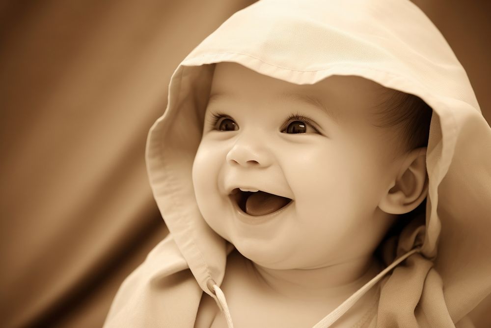 Baby smiles photography portrait happy. AI generated Image by rawpixel.