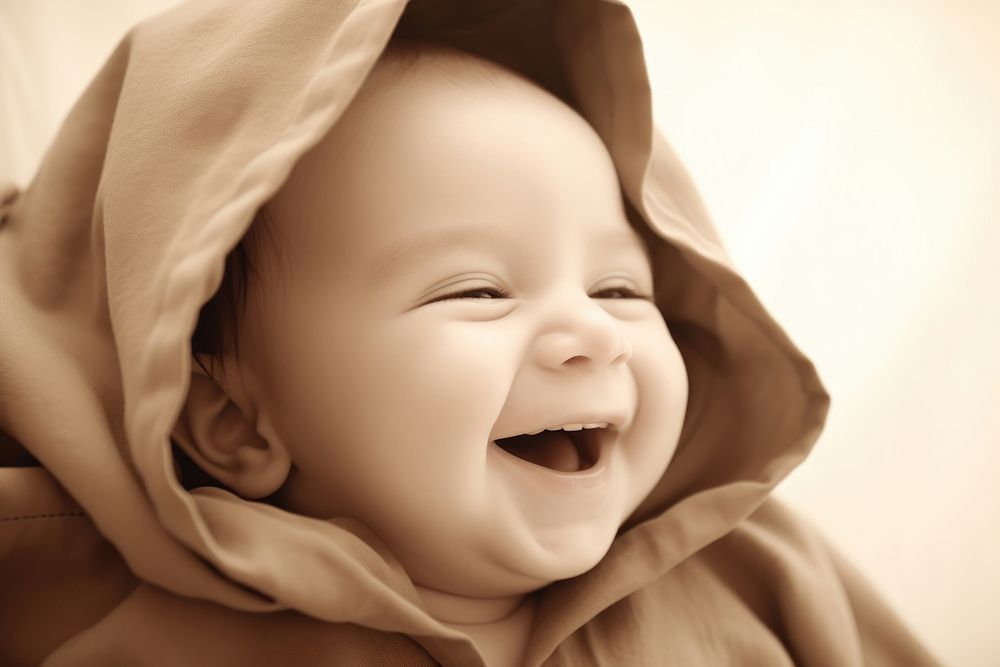 Baby smiles happy beginnings relaxation. AI generated Image by rawpixel.