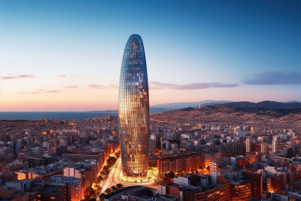 Barcelona landmark architecture cityscape outdoors. AI generated Image by rawpixel.