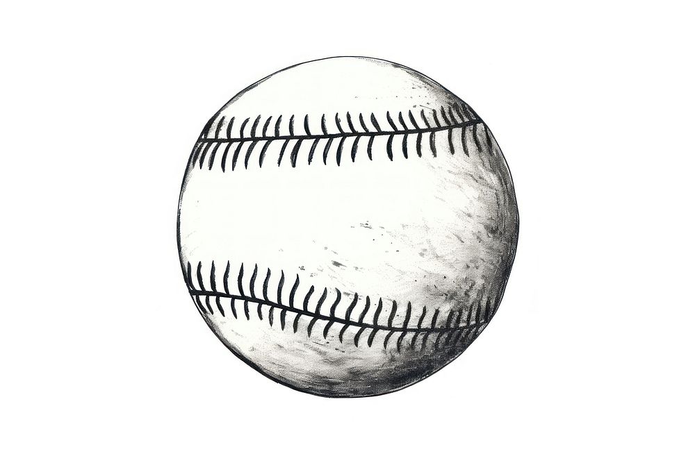 Baseball sphere sports monochrome. AI generated Image by rawpixel.