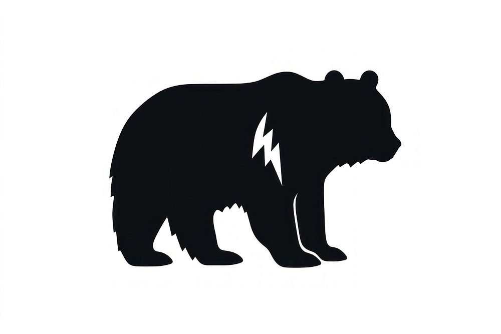 Bear silhouette wildlife stencil. AI generated Image by rawpixel.