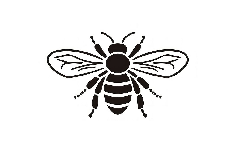 Bee stencil insect animal. AI generated Image by rawpixel.