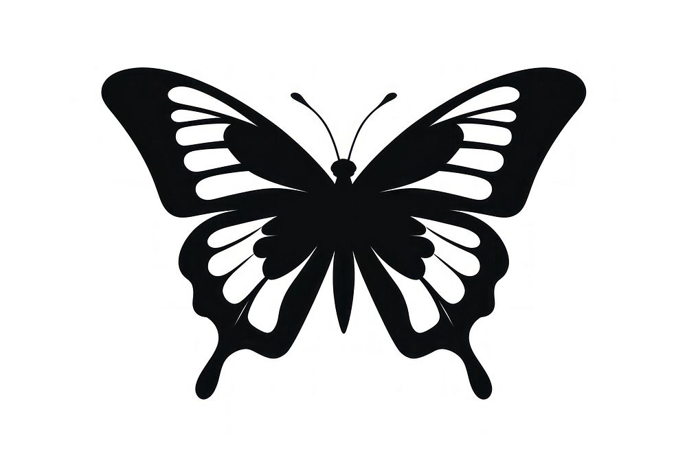 Butterfly stencil white white background. AI generated Image by rawpixel.