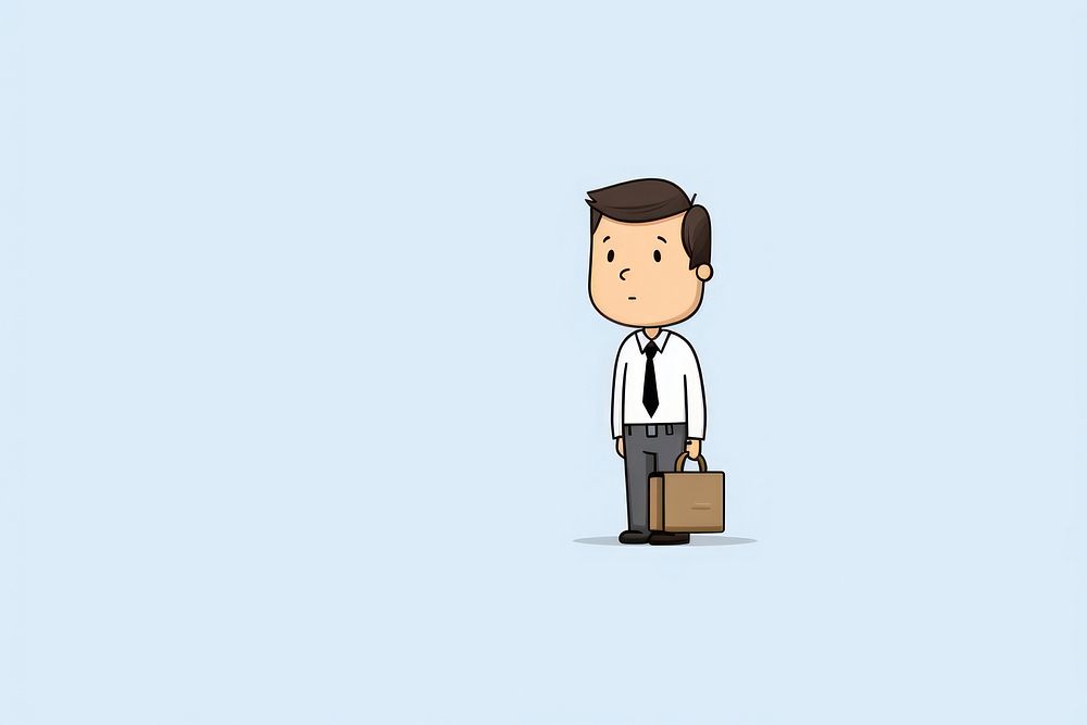 Man finding job cartoon briefcase cardboard. AI generated Image by rawpixel.
