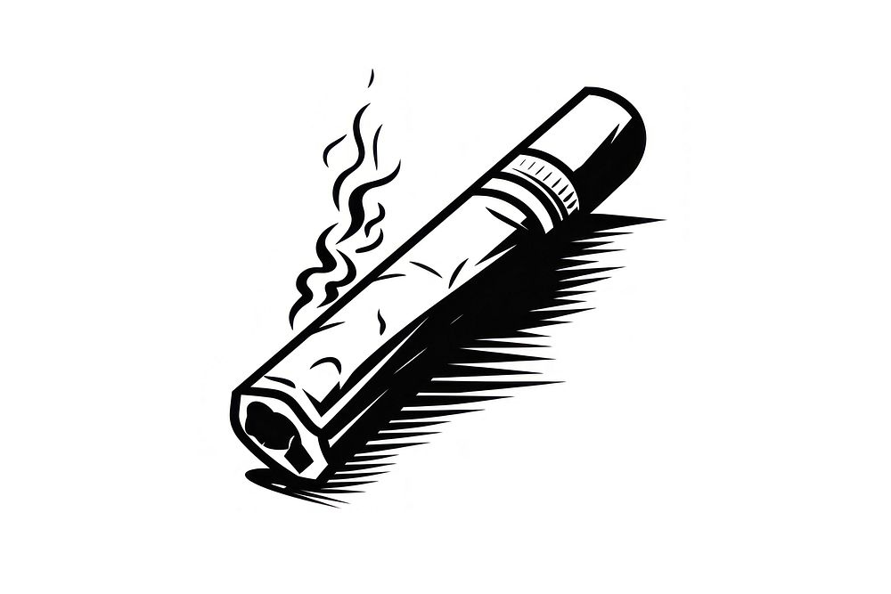 Cigarette white background monochrome dynamite. AI generated Image by rawpixel.