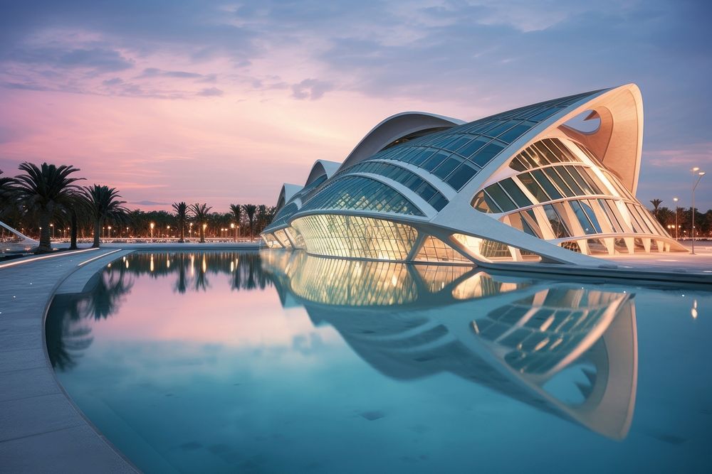 City of Arts and Sciences landmark city architecture. AI generated Image by rawpixel.
