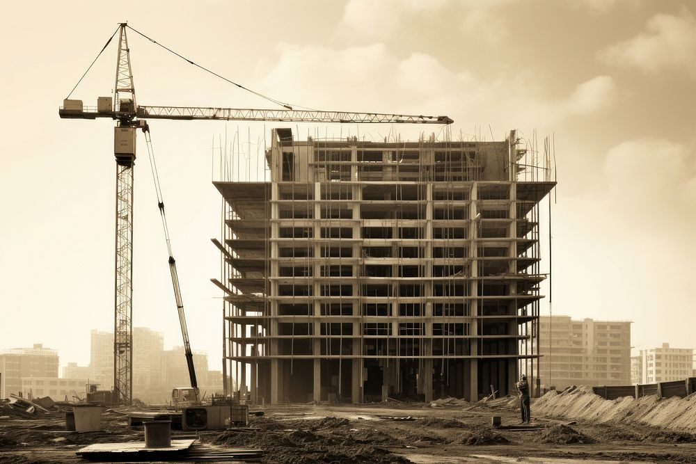 Construction architecture building city. AI generated Image by rawpixel.