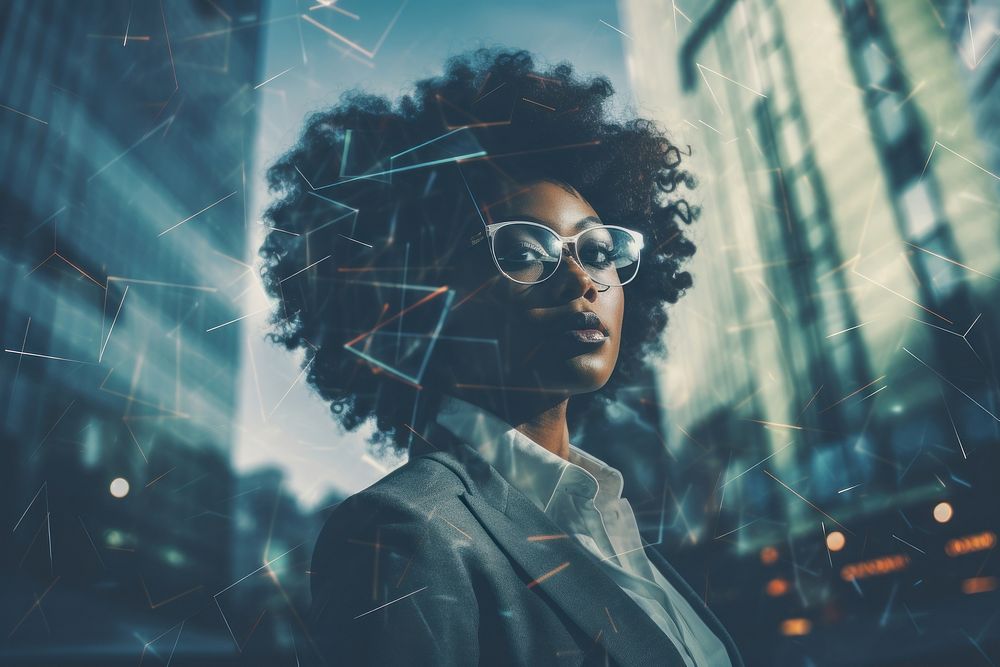 Black business woman portrait photo contemplation. AI generated Image by rawpixel.