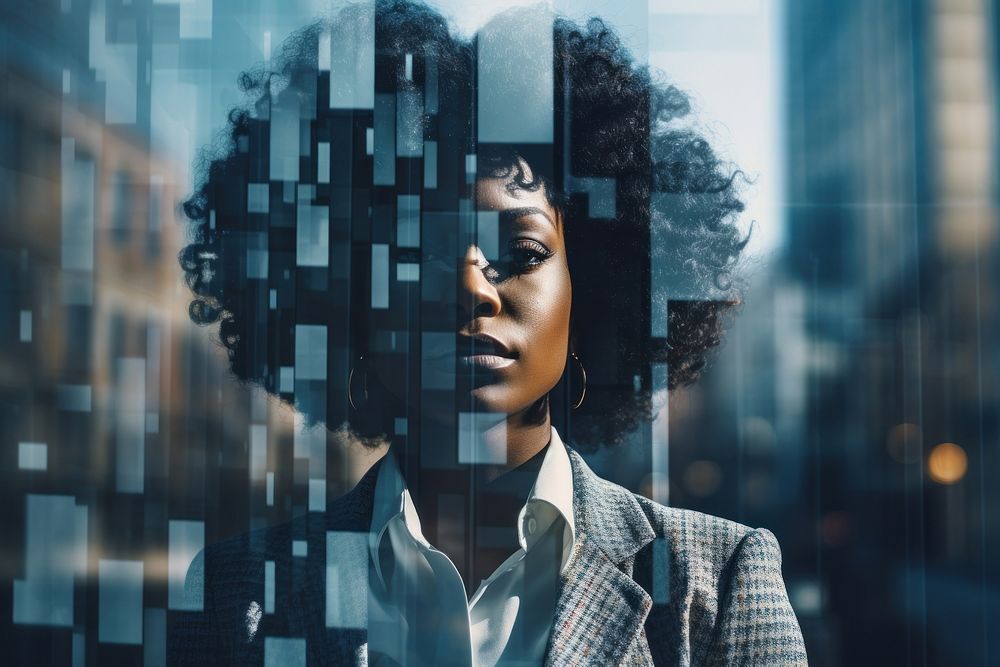 Black business woman portrait photo contemplation. AI generated Image by rawpixel.