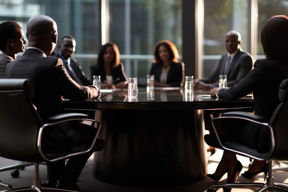 Black business people furniture meeting sitting. AI generated Image by rawpixel.