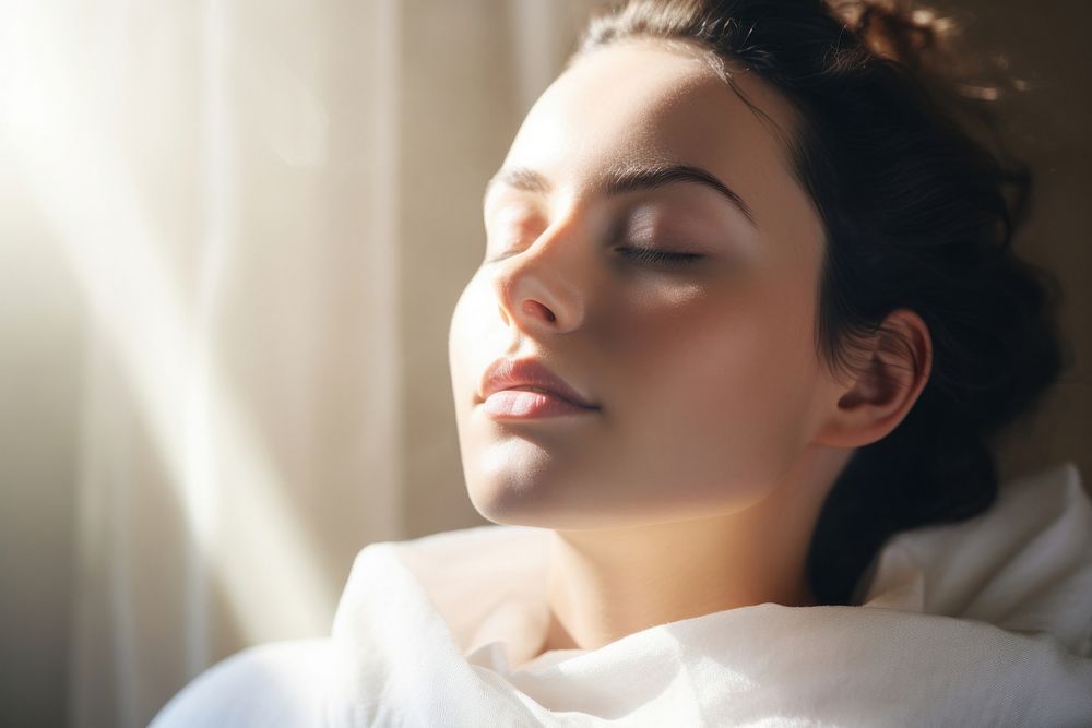 Relaxing with a spa sleeping portrait adult. AI generated Image by rawpixel.