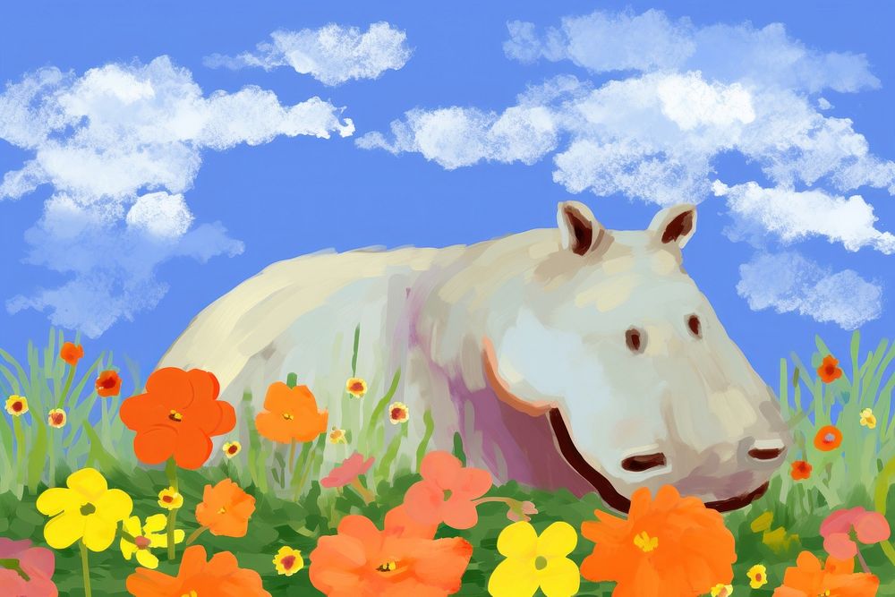 Hippo flower outdoors nature. AI generated Image by rawpixel.