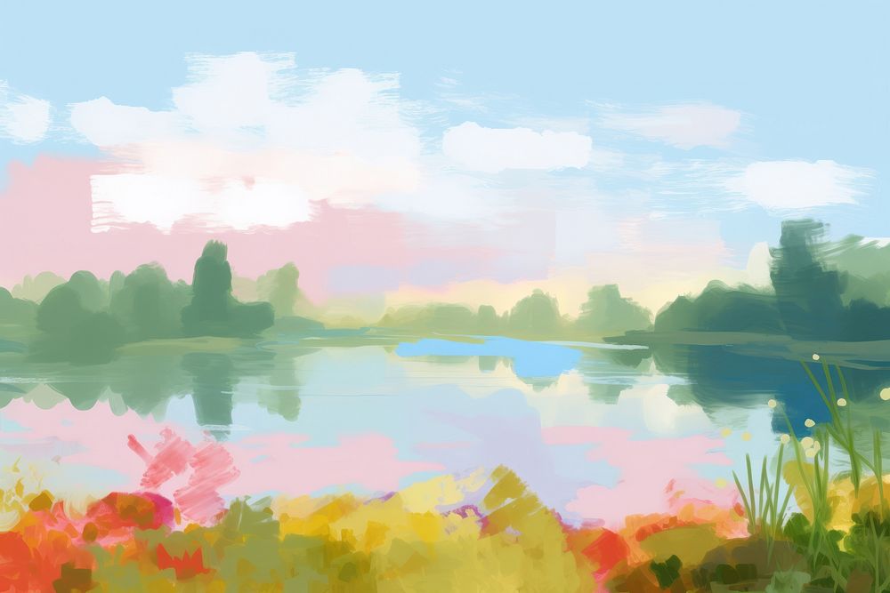 Landscpae background landscape outdoors painting. AI generated Image by rawpixel.