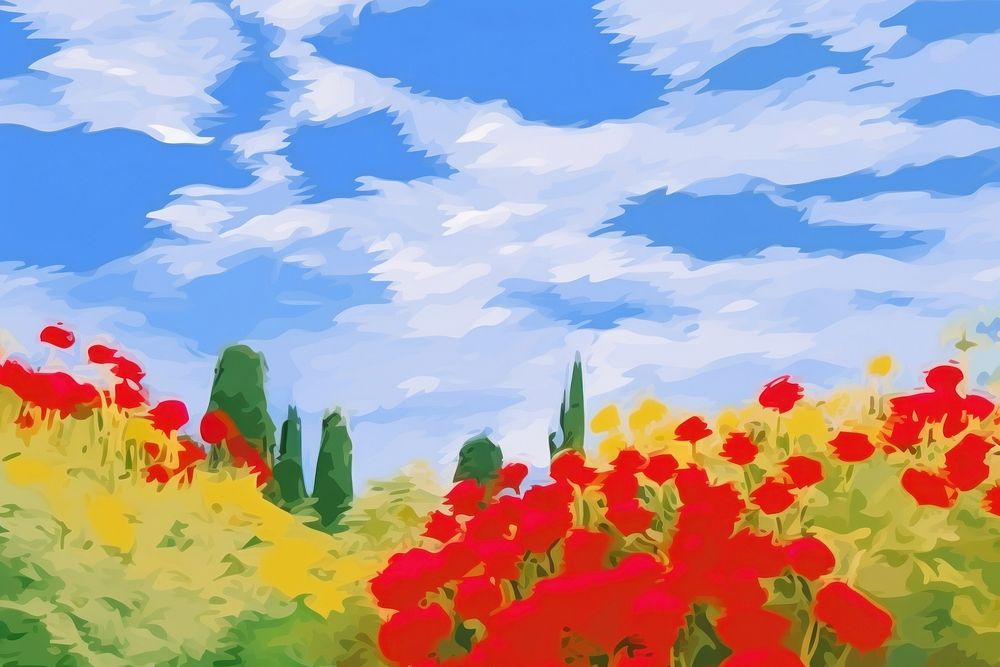 Landscpae background flower sky backgrounds. AI generated Image by rawpixel.