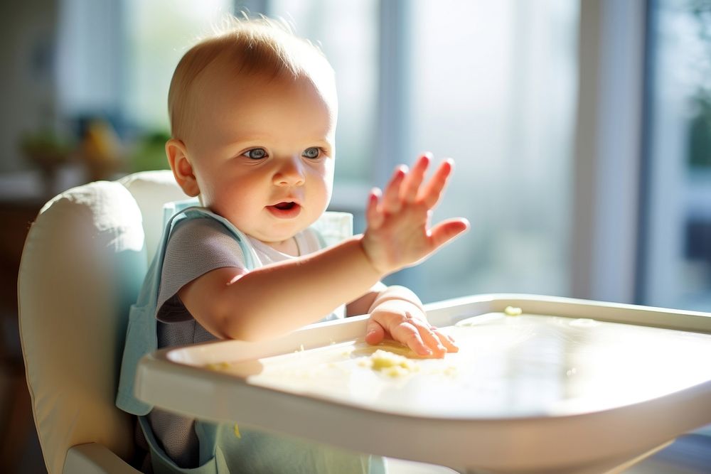 Eat puree baby furniture chair. AI generated Image by rawpixel.