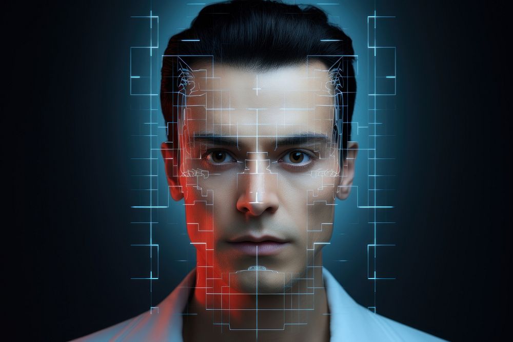 Face id scan portrait adult photography. AI generated Image by rawpixel.