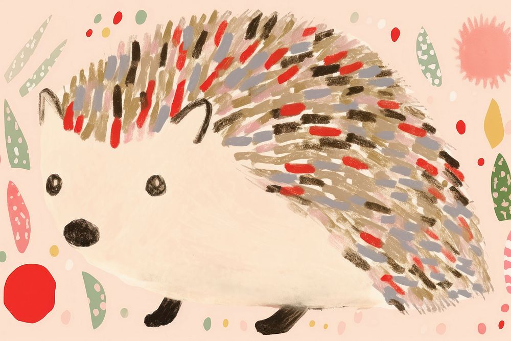 Hedgehog animal mammal art. AI generated Image by rawpixel.