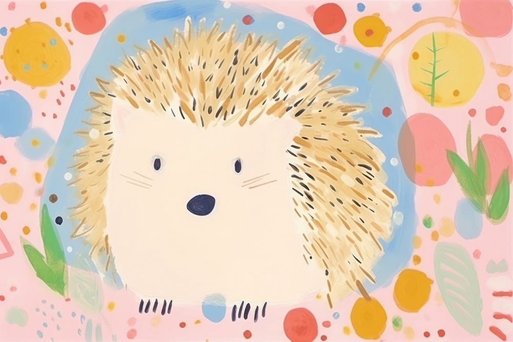 Hedgehog mammal animal art. AI generated Image by rawpixel.