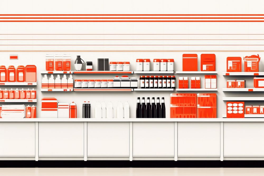 Supermarket shelf arrangement technology. AI generated Image by rawpixel.