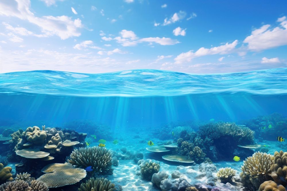 Great Barrier Reef underwater outdoors nature. AI generated Image by rawpixel.