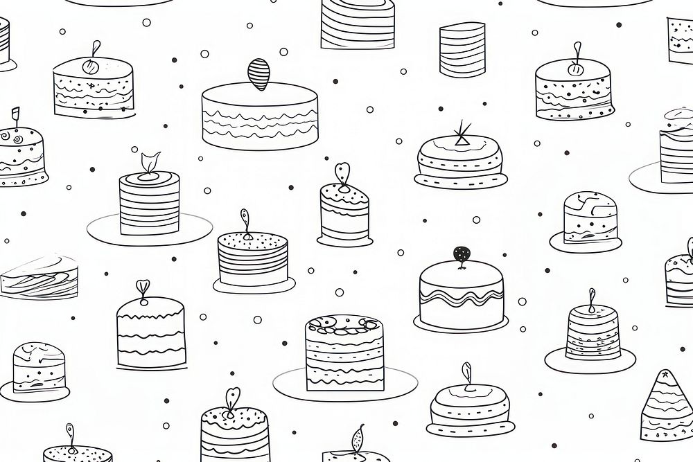 Cake backgrounds pattern drawing. AI generated Image by rawpixel.