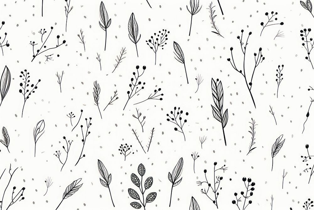 Botanical pattern backgrounds drawing. AI generated Image by rawpixel.