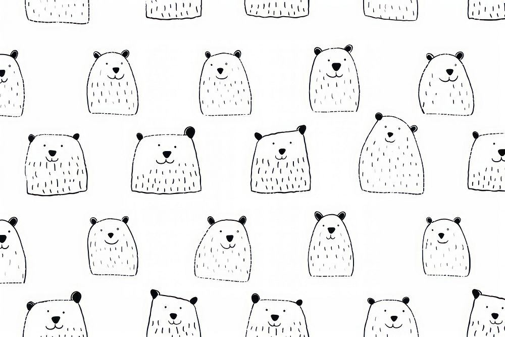 Bear backgrounds pattern drawing. AI generated Image by rawpixel.