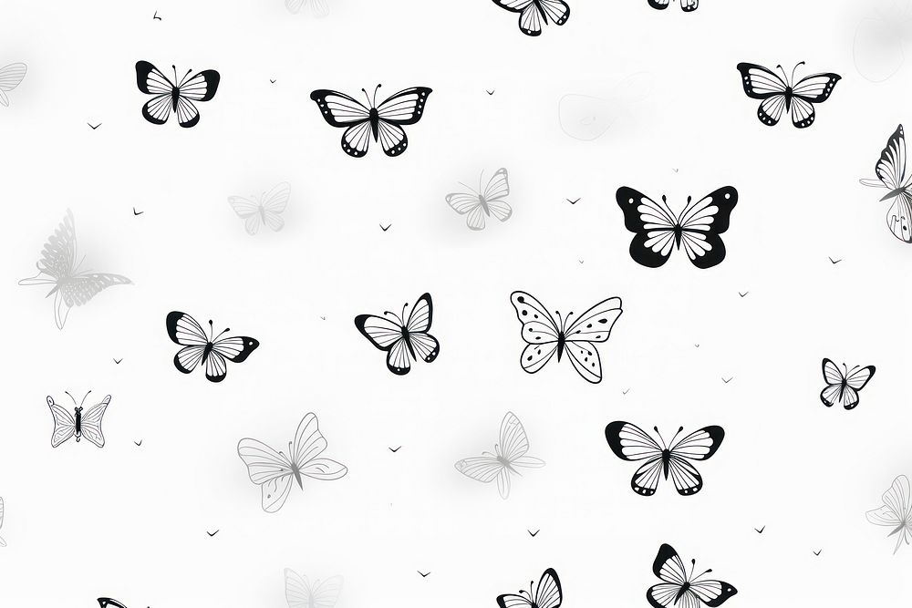 Butterfly pattern backgrounds drawing. AI generated Image by rawpixel.