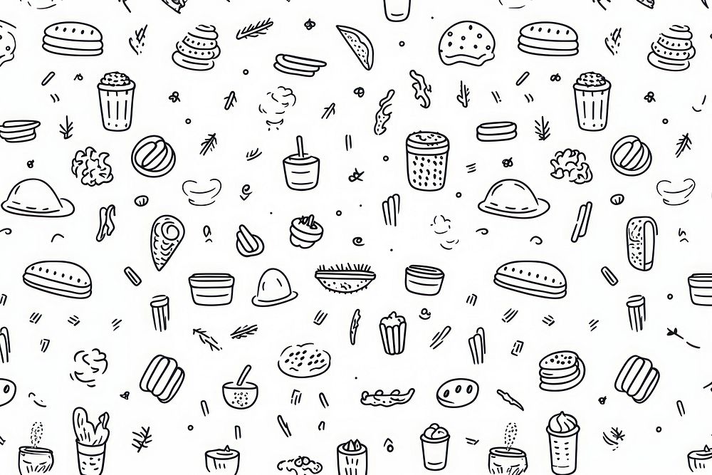 Food backgrounds pattern drawing. AI generated Image by rawpixel.