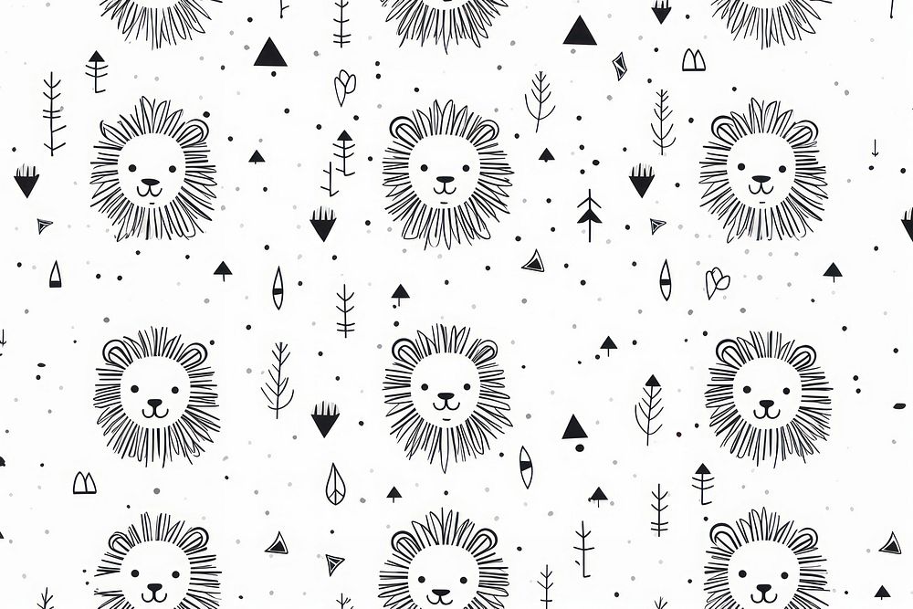 Lion pattern backgrounds drawing. AI generated Image by rawpixel.