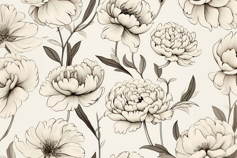 Peony pattern backgrounds wallpaper. AI generated Image by rawpixel.