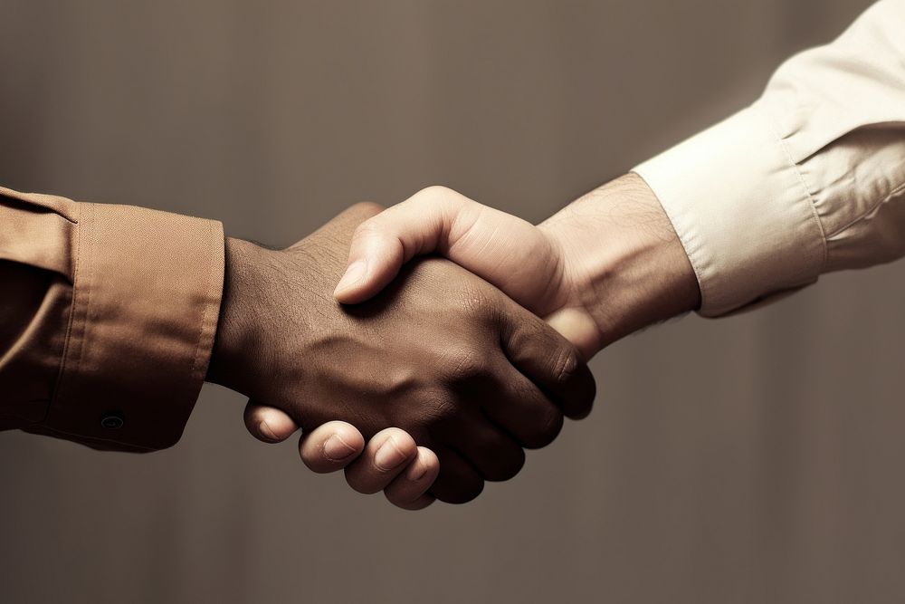 Handshake agreement greeting finger. AI generated Image by rawpixel.
