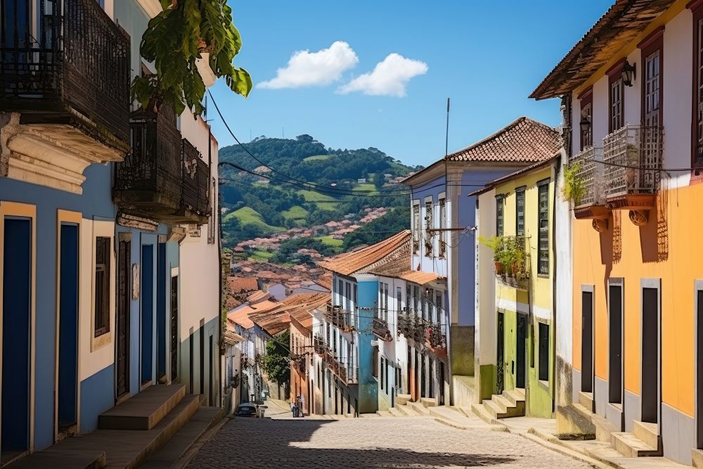 Historic Town of Ouro Preto town architecture cityscape. AI generated Image by rawpixel.