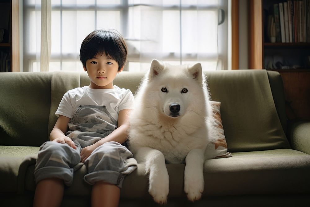 Korean pet dog sitting. AI generated Image by rawpixel.