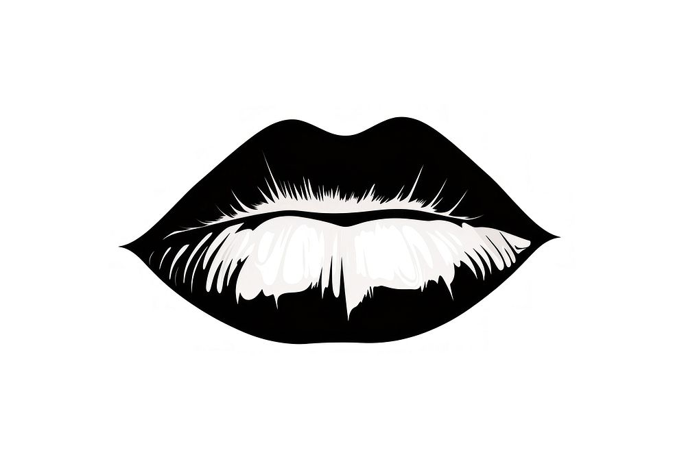 Lips stencil white white background. AI generated Image by rawpixel.