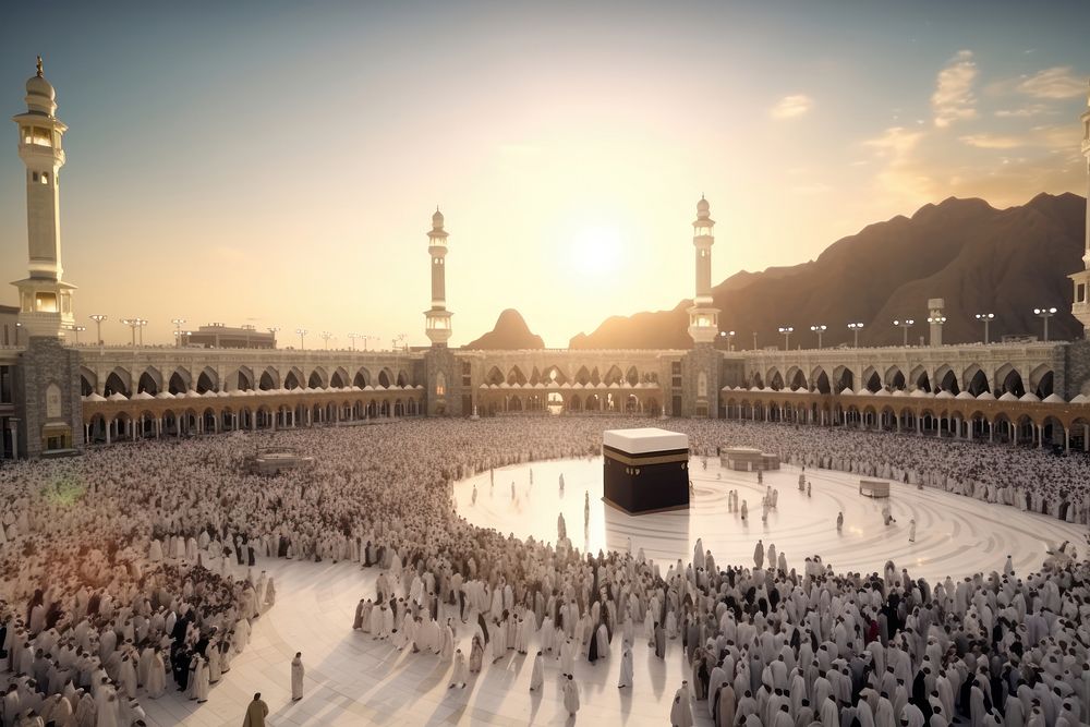 Masjid al-Haram landmark architecture landscape. AI generated Image by rawpixel.