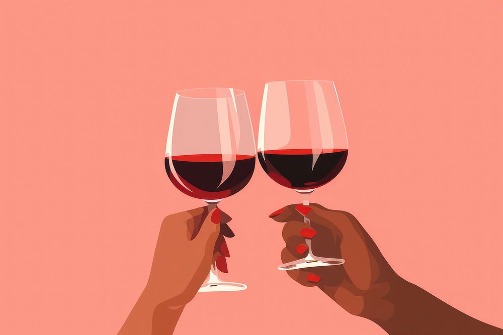 Wine glasses holding drink hand. AI generated Image by rawpixel.