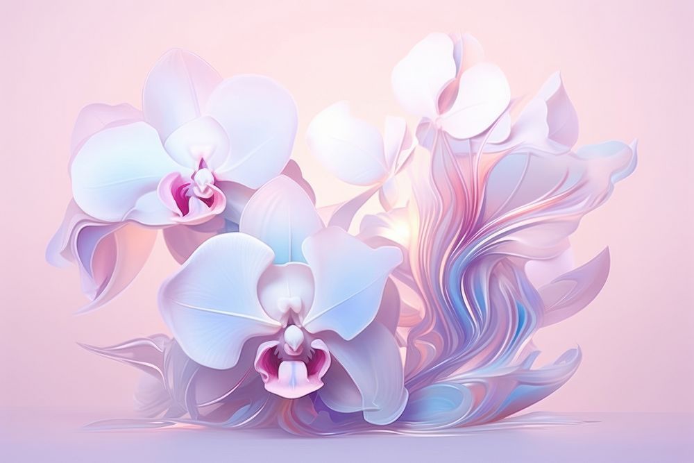 Orchid flower plant art. AI generated Image by rawpixel.