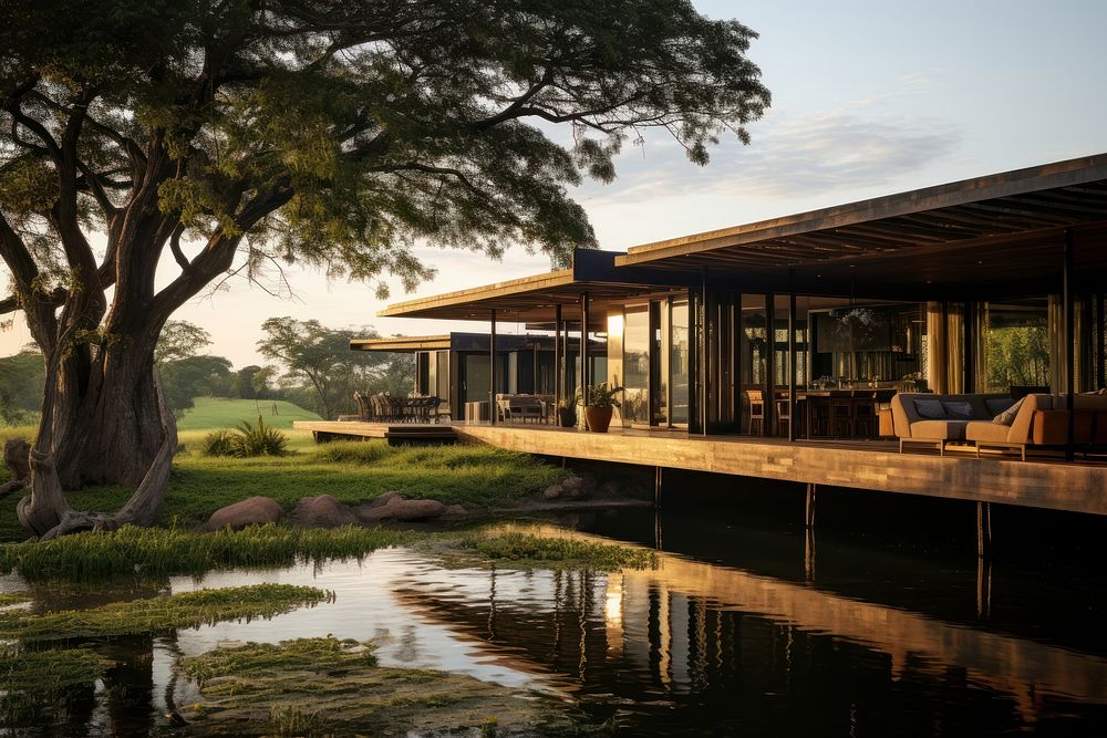 Pantanal architecture outdoors building. AI generated Image by rawpixel.