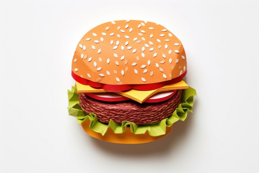 Burger burger food white background. AI generated Image by rawpixel.