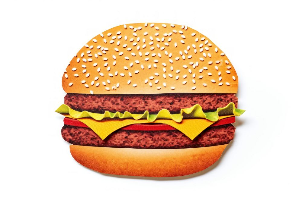 Burger burger food white background. AI generated Image by rawpixel.