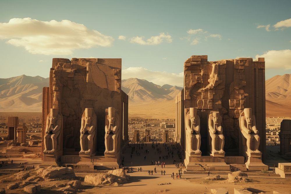 Persepolis landmark representation spirituality. AI generated Image by rawpixel.