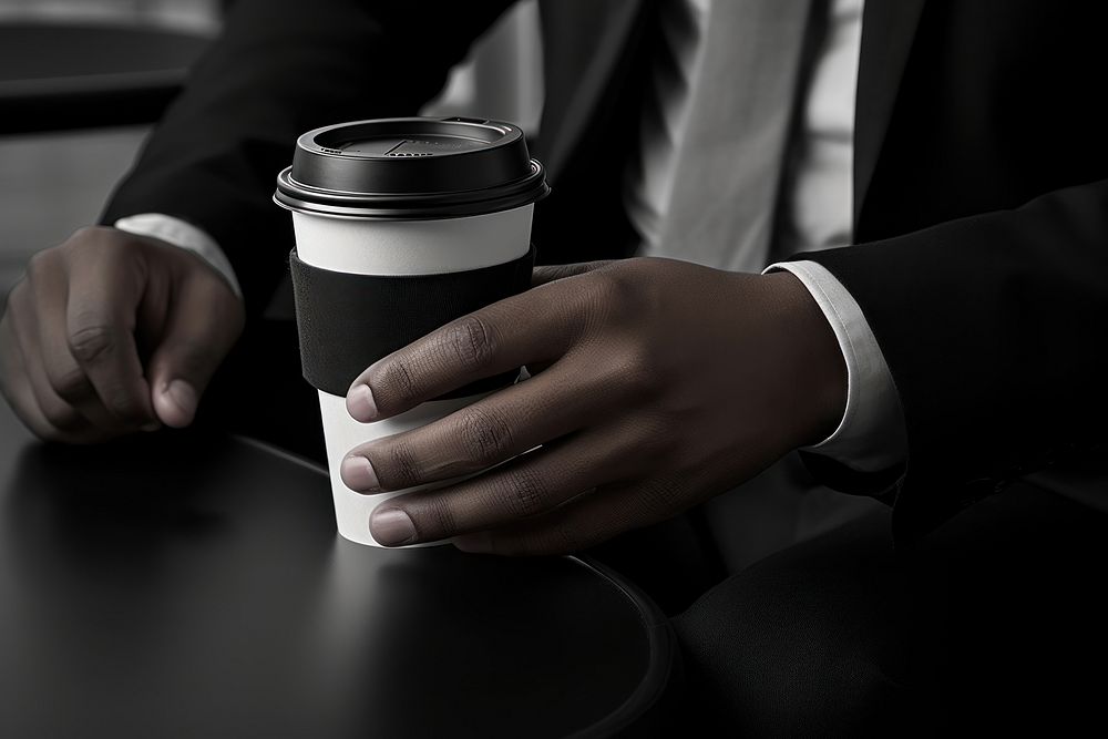 Coffee covenient in hand man office drink photo cup. AI generated Image by rawpixel.