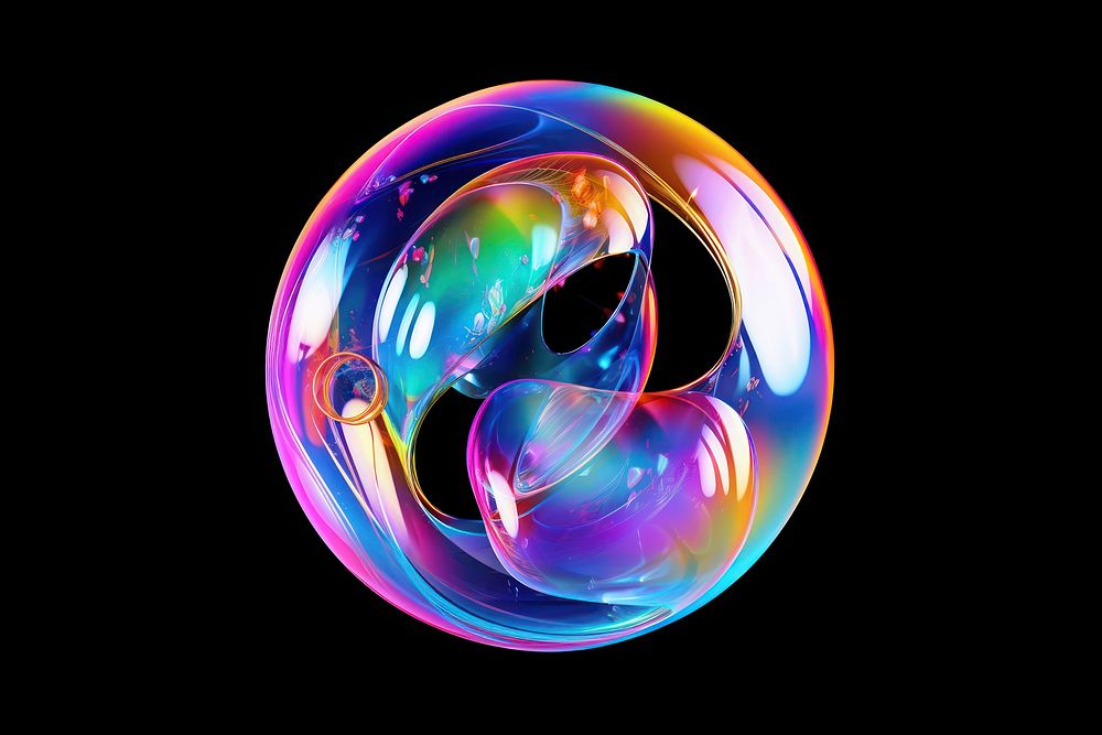 Colorful bubble sphere purple lightweight. AI generated Image by rawpixel.