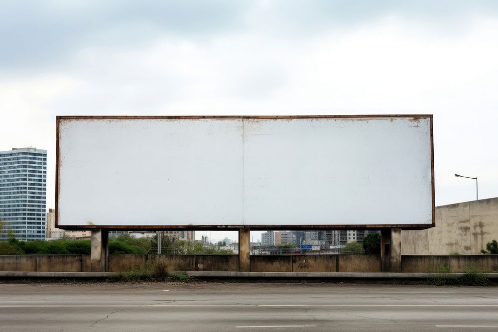 Empty billboard in city advertisement architecture outdoors. AI generated Image by rawpixel.