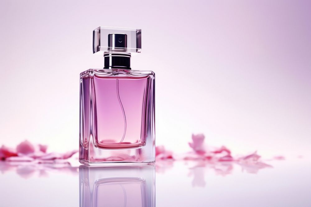 Empty logo fragrance glass cosmetics perfume bottle. AI generated Image by rawpixel.