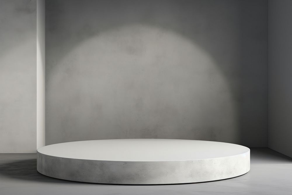White concrete podium stage lighting architecture furniture. AI generated Image by rawpixel.