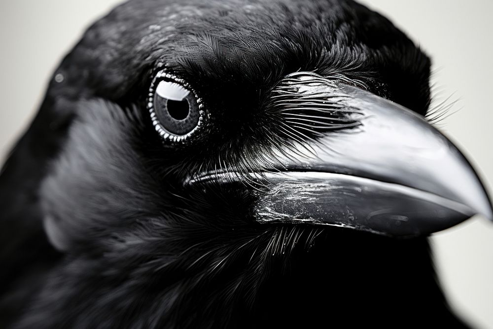 Crow close up animal black bird. AI generated Image by rawpixel.
