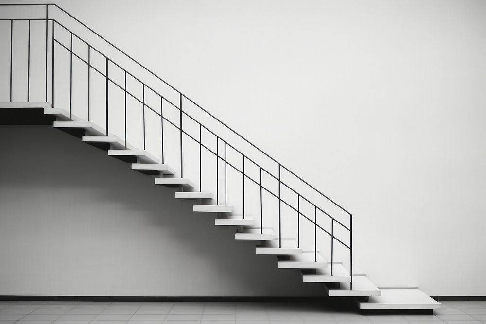 Minimal space architecture staircase handrail. | Free Photo - rawpixel