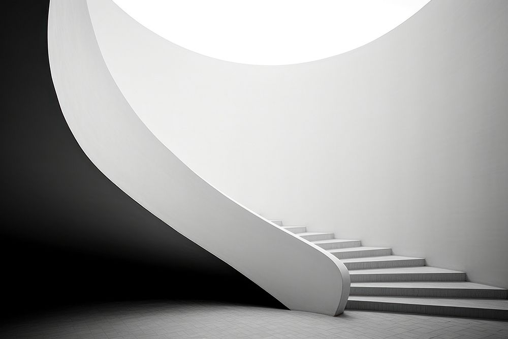Minimal space architecture staircase white. AI generated Image by rawpixel.